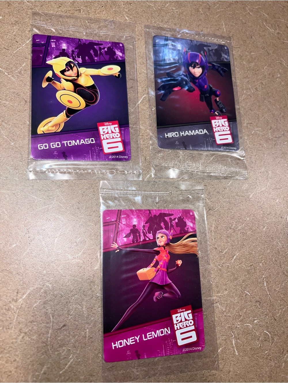 Disney Big Hero 6 Trading Cards - Set of 3 - Honey Lemon / Go Go Tomago / Hiro